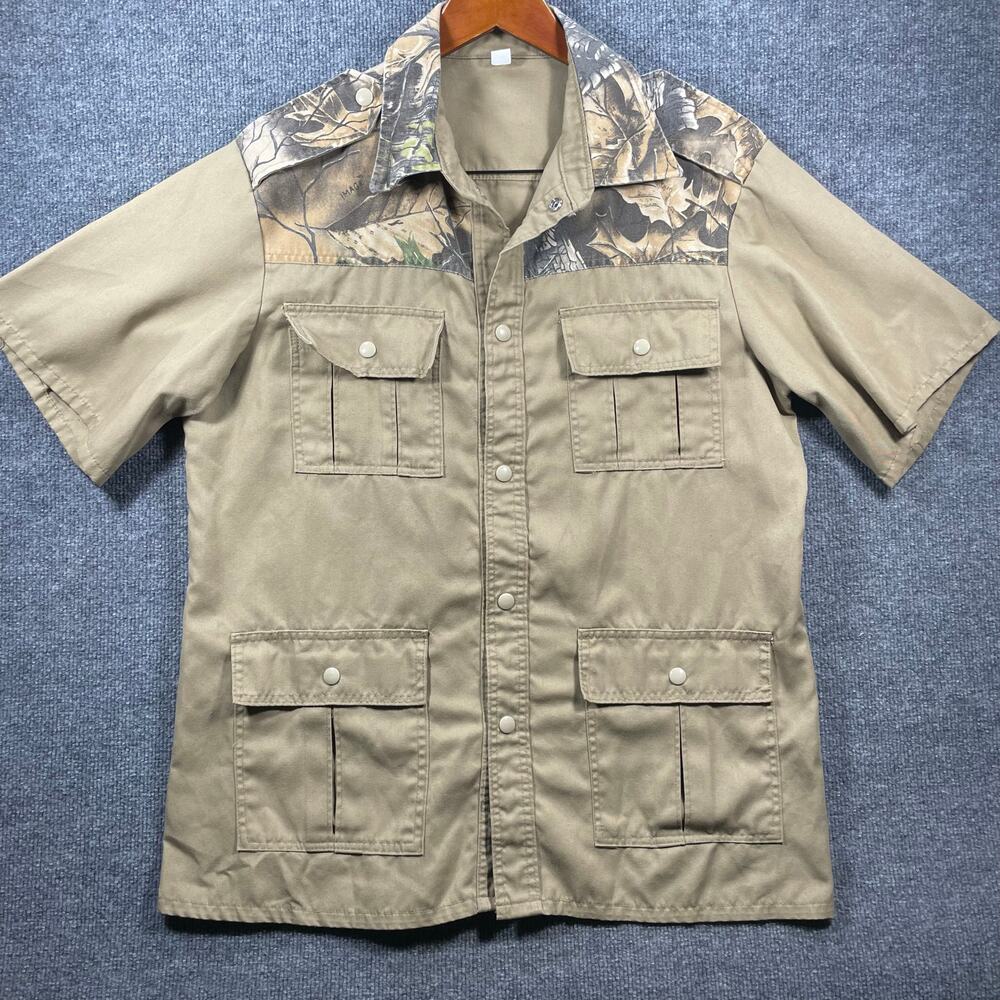 Vintage Snap Up Hunting Shirt Men's XL Brown Image Camo Outdoors **No Tags**